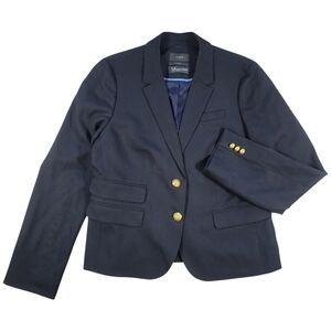 J Crew Blazer Womens 10 Black Dalton Tollegno 1900 Italian Wool Gold‎ Buttons